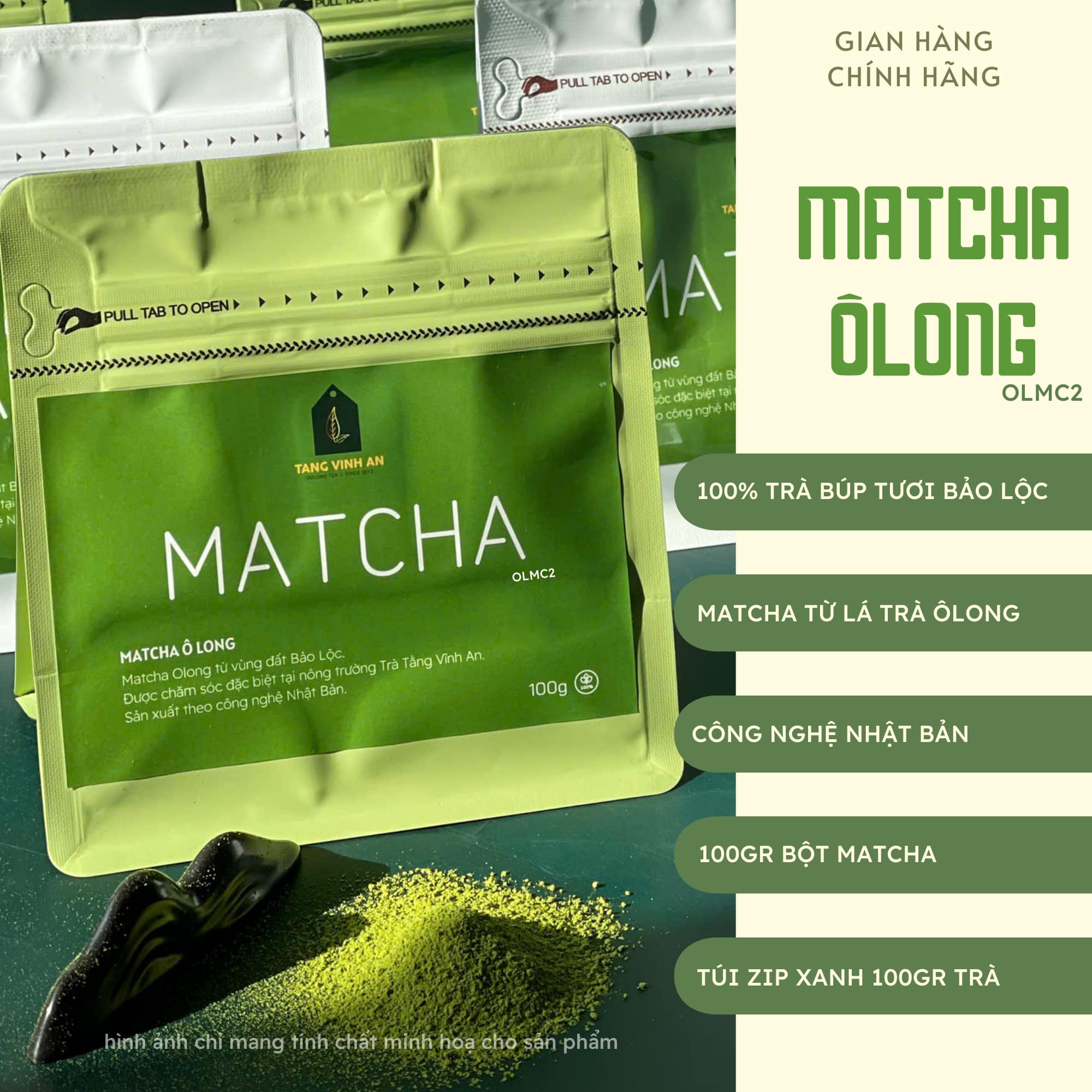Bột Trà Xanh Olong Cao Cấp (Matcha) - 100gr - Ảnh 2