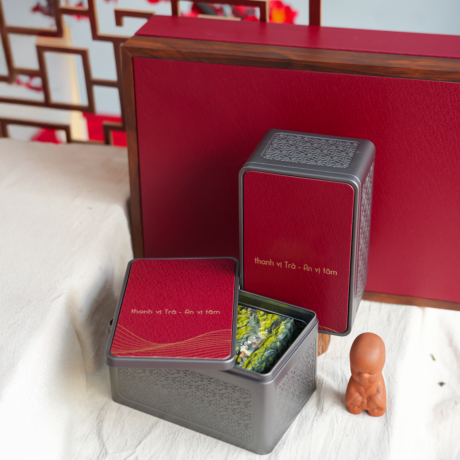 Set Trà Biếu Tặng Thượng Hạng Tặng Phẩm Bộ Set Đỏ - Ảnh 4